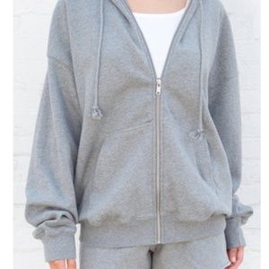 XL grey zip up hoodie brandy Melville